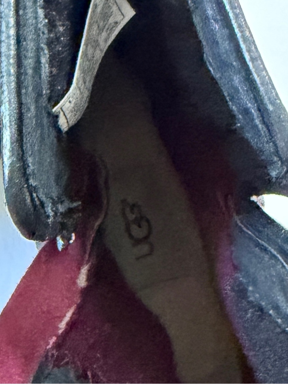UGG Black Leather Buckle Ankle Boots - Picture 6 of 7